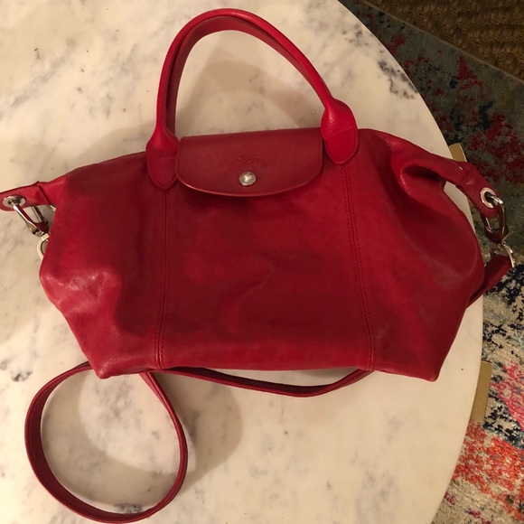 longchamp cuir red